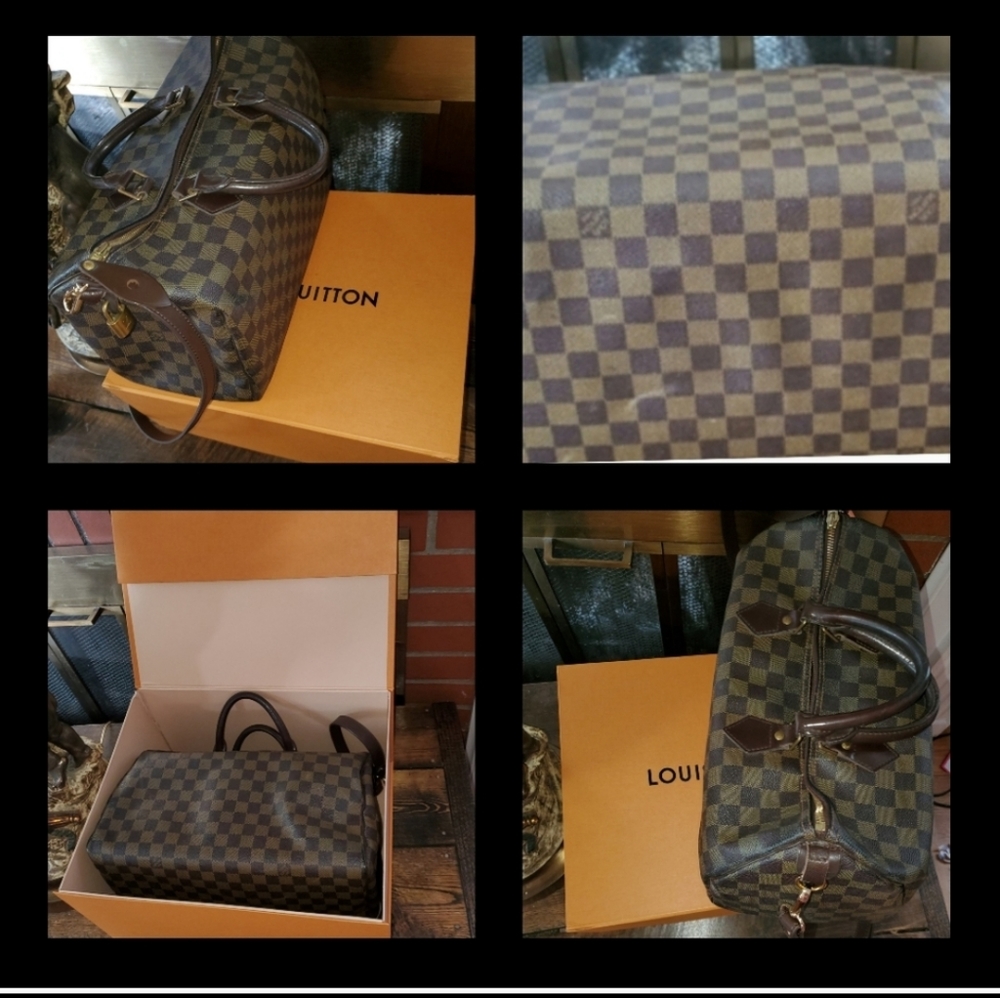 Louis Vuitton speedy 35 Damier Ebene Bandolier